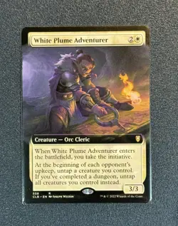 MTG - White Plume Adventurer - Extended Art - CLB - 558 - Near Mint+ Condition - Image 1
