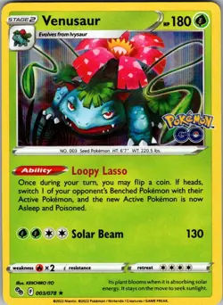 Venusaur Holo Rare Pokemon GO 003/078 NM - Image 1