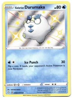 Galarian Darumaka SV023/SV122 Pokemon TCG SWSH Shining Fates Shiny Vault Holo NM - Image 1