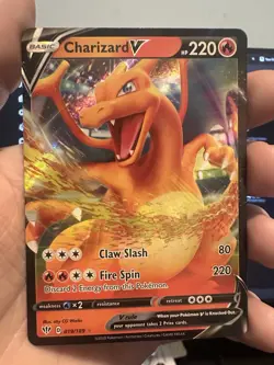 Pokemon TCG Charizard v Darkness Ablaze Holo Ultra Rare Card 19/189 - Image 1