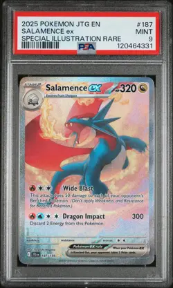 2025 POKEMON JTG EN-JOURNEY TOGETHER #187 SALAMENCE ex PSA 9 - Image 1