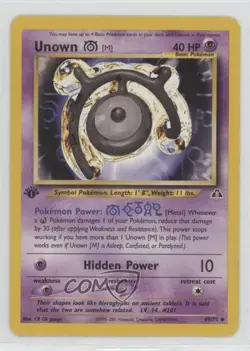 Unown (M) 1st Ed. Pokemon Neo Discovery #49 2001 - Image 1