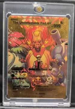 Pokemon Charizard EX Gold Foil Custom The Undefeatable Red Card 999 999HP 150000 - Image 1
