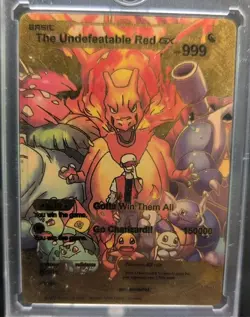 Pokemon Charizard EX Gold Foil Custom The Undefeatable Red Card 999 999HP 150000 - Image 2