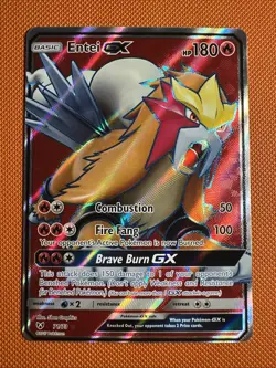 Entei GX 71/73 Ultra Rare Pokemon Card NM - Image 1