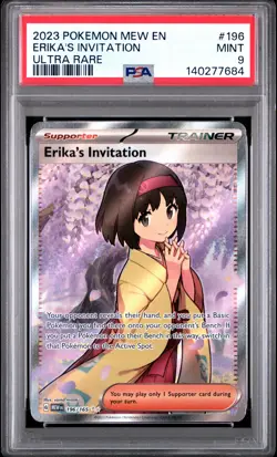 2023 POKEMON MEW EN-151 #196 ERIKA'S INVITATION PSA 9 - Image 1