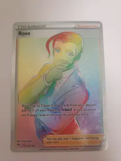 Pokemon Card Rose Rainbow Rare 2020 Pack Fresh Drakness Ablaze - Image 1