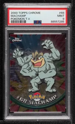 Machamp Topps Chrome Pokemon TV Animation Edition PSA 9 MINT 2000 - Image 1