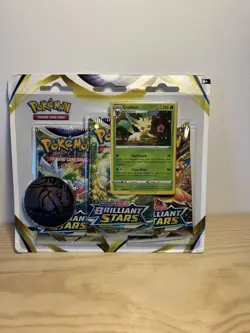 Pokemon TCG Brilliant Stars 3 Pack Blister Leafeon Promo - Image 2