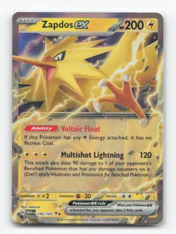 Pokemon TCG - Zapdos ex 145/165 Near Mint Double Rare 151 - Image 1