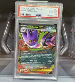 Mega Gengar ex 056/094 Pokemon ME02: Phantasmal Flames Holo PSA 10 Gem Mint - Image 1