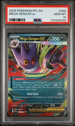 Mega Gengar ex 056/094 Pokemon ME02: Phantasmal Flames Holo PSA 10 Gem Mint - Image 3