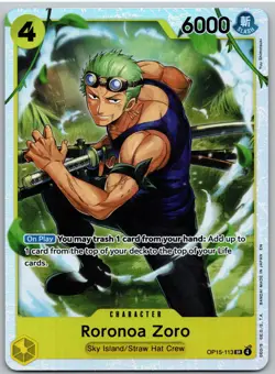 Roronoa Zoro OP15-113 Super Rare Adventure on Kami's Island One Piece NM - Image 1