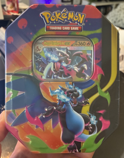 Pokemon Mega Charizard X ex Factory Sealed Tin - 4 Booster Packs FAST SHIPPING - Image 1