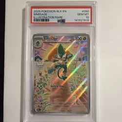 Pokemon Simisage Illustration Rare Holo PSA 10 090/086 Sv: Black Bolt 2025 - Image 1