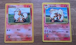 Pokemon Tcg Growlithe 28/102 Arcanine 23/102 Base Set MINT Possible PSA 10 - Image 1