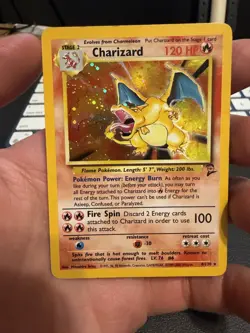 Pokemon Base Set 2 4/130 Charizard Holo Rare Damaged Creased - Image 1