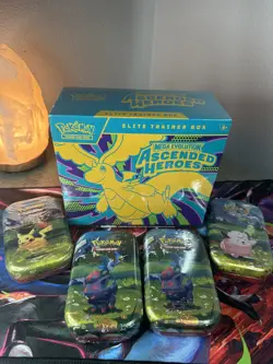 Pokemon Ascended Heroes ETB + 4 Ascended Heroes Mini Tin Lot - Image 1
