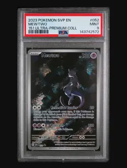 2023 POKEMON SVP EN-SV BLACK STAR PROMO 151 ULTRA-PREM COLL #052 MEWTWO PSA 9 - Image 1