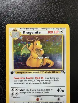 Pokemon Dragonite 4/62 Fossil 1st Edition Holo Rare 1999 MP - Image 2