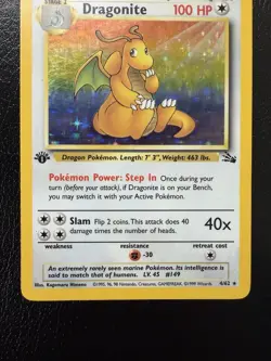 Pokemon Dragonite 4/62 Fossil 1st Edition Holo Rare 1999 MP - Image 3