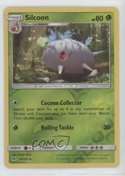Silcoon Reverse Foil Pokemon Sun & Moon Lost Thunder #25 - Image 1
