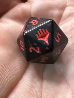 x1 MTG 20-SIDED D20 LIFE COUNTER DICE Final Fantasy FIN - RED - Image 4