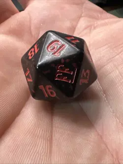 x1 MTG 20-SIDED D20 LIFE COUNTER DICE Final Fantasy FIN - RED - Image 5