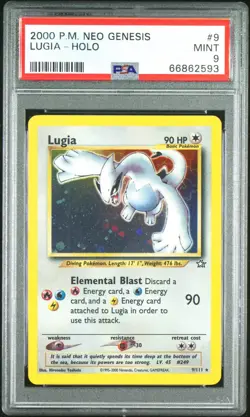 2000 Pokemon Neo Genesis #9 Lugia Holo PSA 9 MINT - Image 1