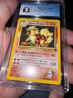 Pokemon TCG Blaine's Arcanine Gym Challenge 1/132 Holo Unlimited CGC 8.5 SWIRL - Image 1