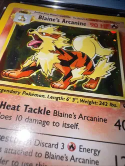 Pokemon TCG Blaine's Arcanine Gym Challenge 1/132 Holo Unlimited CGC 8.5 SWIRL - Image 2