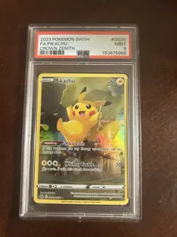 PSA 9 MINT Pikachu #GG30 Pokemon Sword And Shield Crown Zenith - Image 1