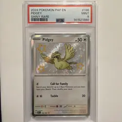 Pokemon Pidgey Shiny Rare Holo PSA 9 196/091 SV: Paldean Fates 2024 - Image 1