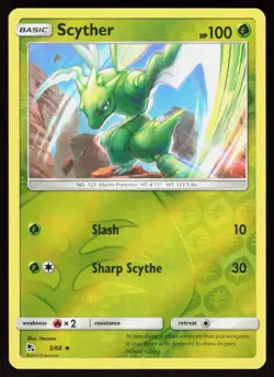Scyther 5/68 Uncommon Hidden Fates Pokemon Reverse Holo Near Mint - Image 1