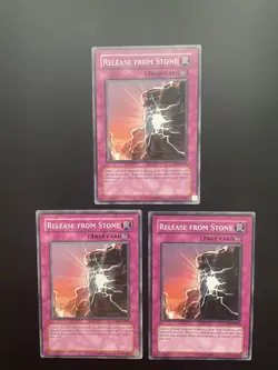 Yugioh Release From Stone GLAS-EN068 Unlimited Edition Common LP/MP X3 - Image 1