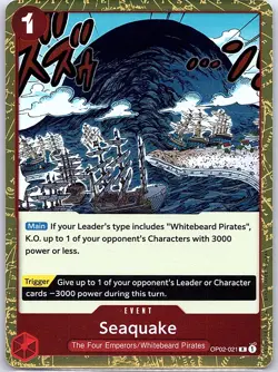 Seaquake OP02-021 Paramount War - One Piece Card Game - NM - Image 1