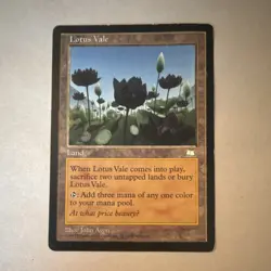 WOTC MtG Lotus Vale Land Rare Weatherlight Regular 1997 John Avon English x1 - Image 1