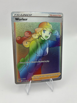 Worker Full Art, Pokemon Near Mint, Silver Tempest, Secret Rare, 209/195 - Image 1