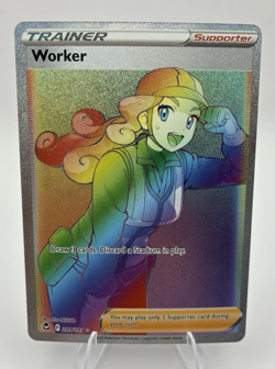 Worker Full Art, Pokemon Near Mint, Silver Tempest, Secret Rare, 209/195 - Image 2