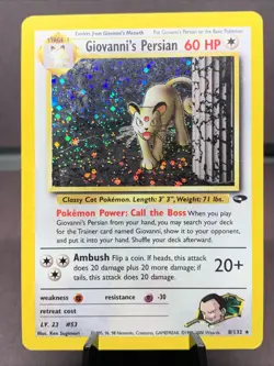 Pokemon TCG Giovanni's Persian 8/132 Gym Challenge Holo Rare WOTC VTG Crease - Image 1