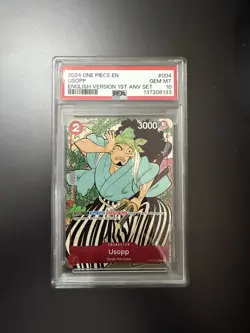 2024 ONE PIECE ENGLISH VERSION 1ST ANNIVERSARY SET #004 USOPP PSA 10 - Image 1