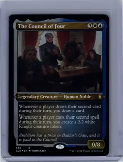 The Council of Four Foil Etched 530 Battle for Baldur's Gate MTG LP - Image 1