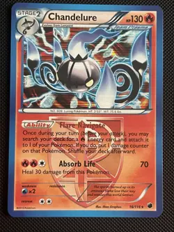 Pokemon Card Chandelure 16/116 Plasma Freeze Holo Rare Near Mint LP - Image 1