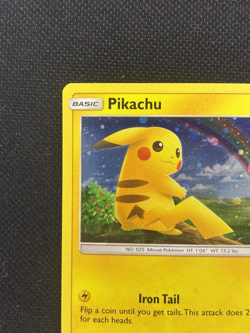 Pokemon TCG Pikachu 28/73 SM Shining Legends Cosmo Holo (Costco) NM Swirl - Image 2