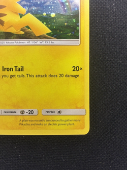 Pokemon TCG Pikachu 28/73 SM Shining Legends Cosmo Holo (Costco) NM Swirl - Image 4