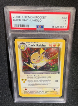 Pokemon TCG 2000 Dark Raichu 83/82 Team Rocket Holo PSA 5 - Image 1