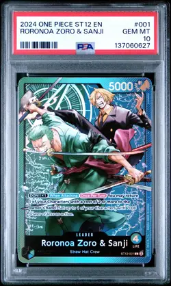 2024 ONE PIECE ST12-001 STARTER DECK RORONOA ZORO & SANJI LEADER PSA 10 GEM MINT - Image 1