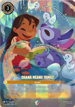 Disney Lorcana • Enchanted • OHANA MEANS FAMILY • 222/204 • NM Pack Fresh - Image 1