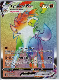 Lycanroc VMAX (Secret) 213/203 SWSH07: Evolving Skies - Pokemon Card - NM - Image 1