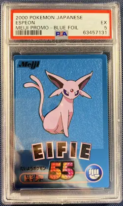 Espeon Meiji Promo Foil Blue Eifie 1999 Graded Pokemon Card PSA 5 - Image 1